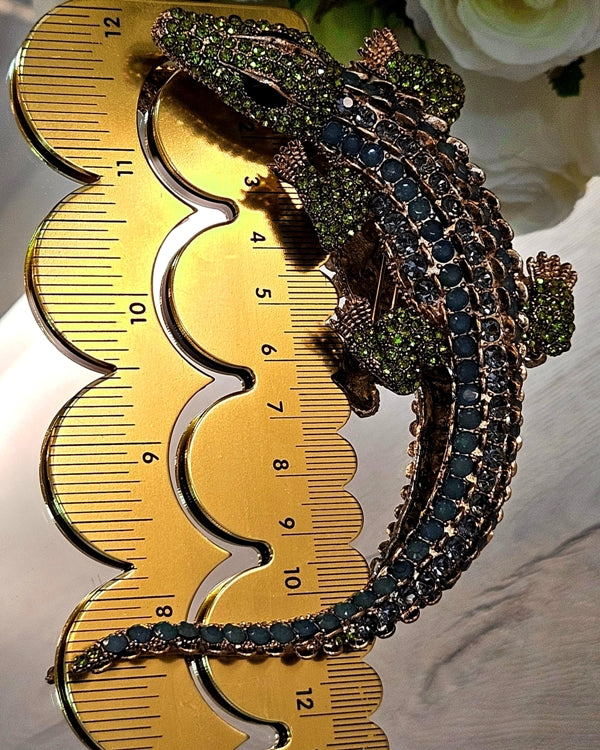 Krokodil Brosche
