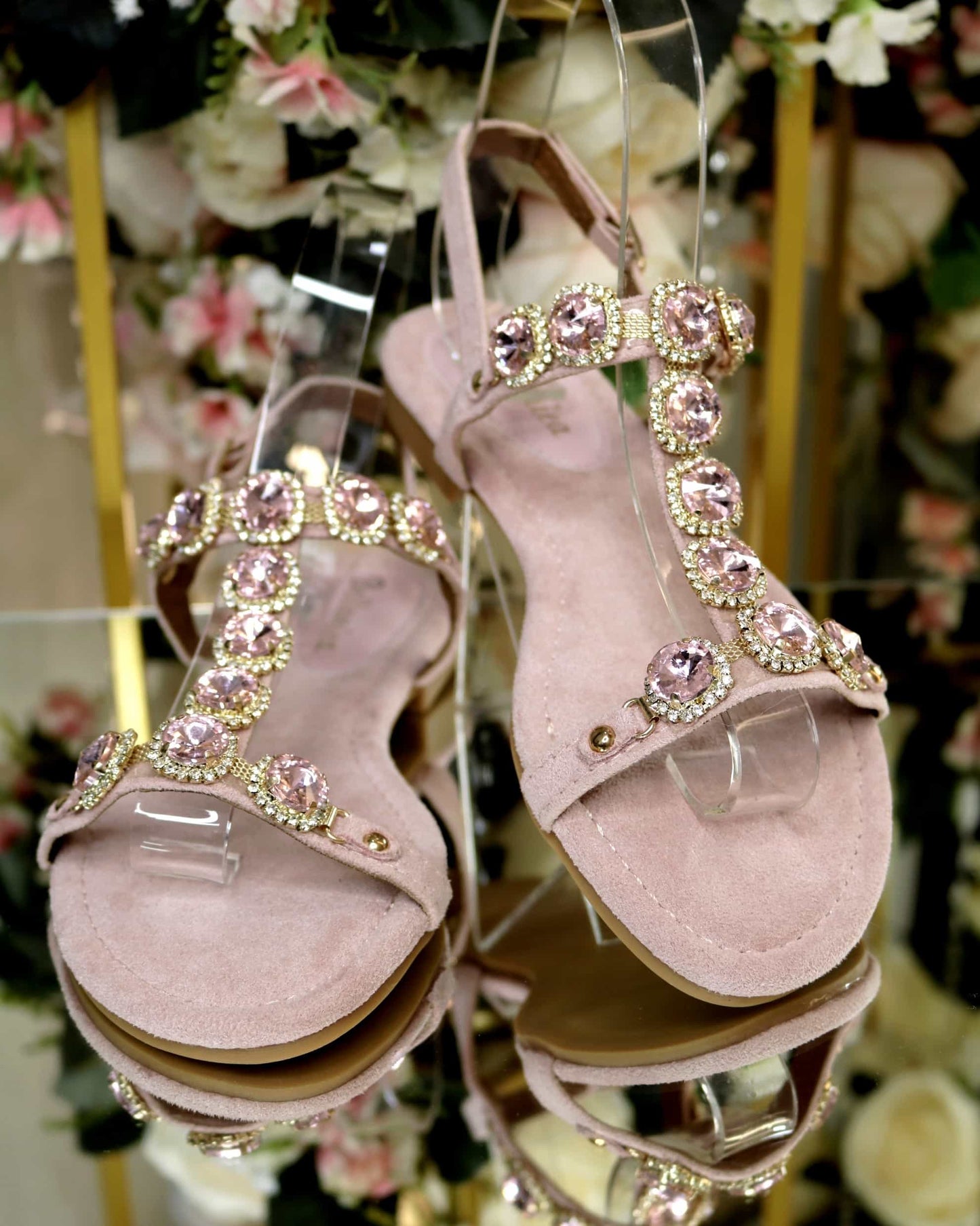 Sandalen mit Kristallverzierung – Ansicht 2 | United Queens