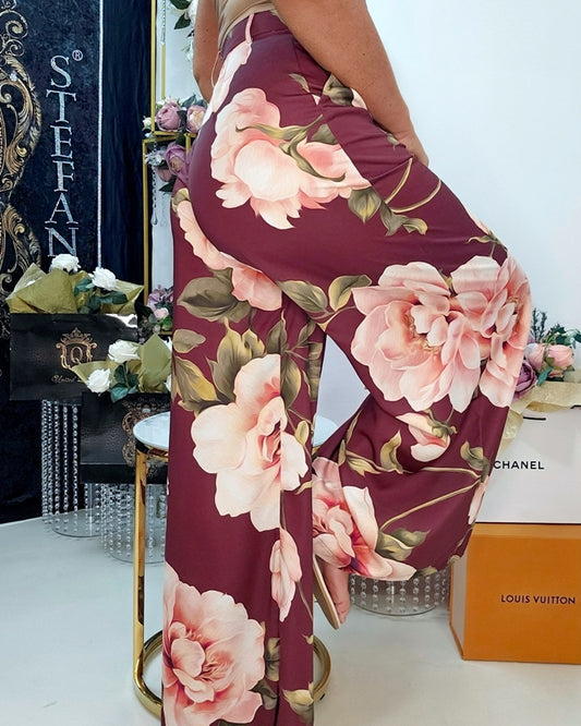 Satin Blumenhose, Bundfalten – Ansicht 14 | United Queens