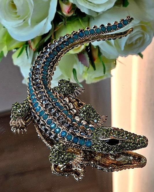 Krokodil Brosche