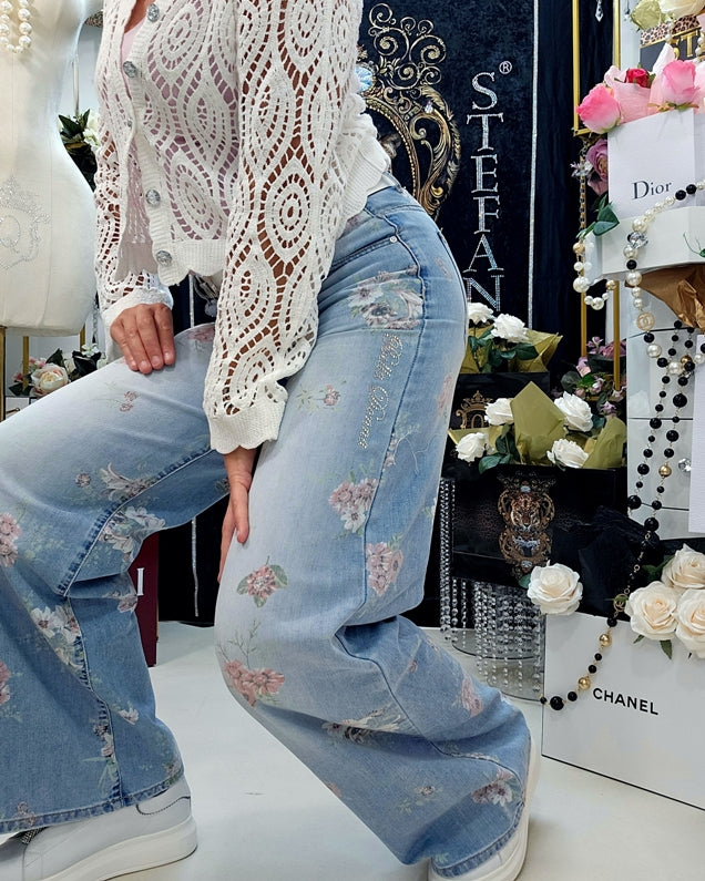 Blumen Jeans mit Swarovski – Ansicht 5 | United Queens