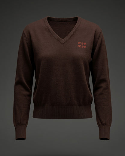 Amour Chic – Feinstrick-Pullover mit V-Ausschnitt