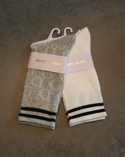 Socken Grau & Weiß, Sommer | United Queens