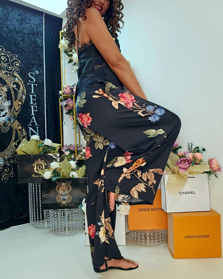 Satin Blumenhose, weiter Schnitt – Ansicht 6 | United Queens