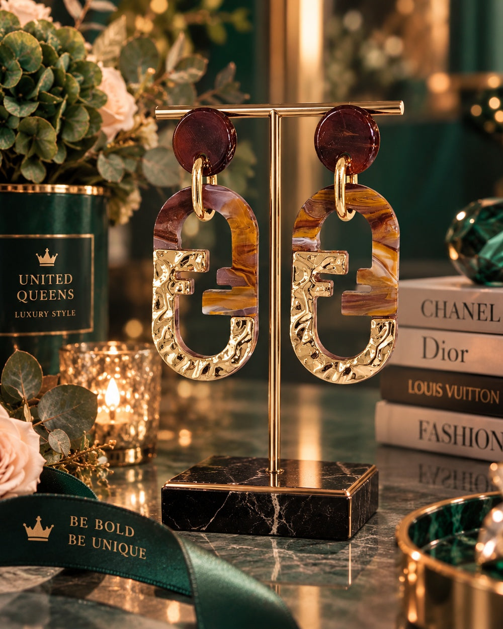 Golden Elegance Statement Ohrringe