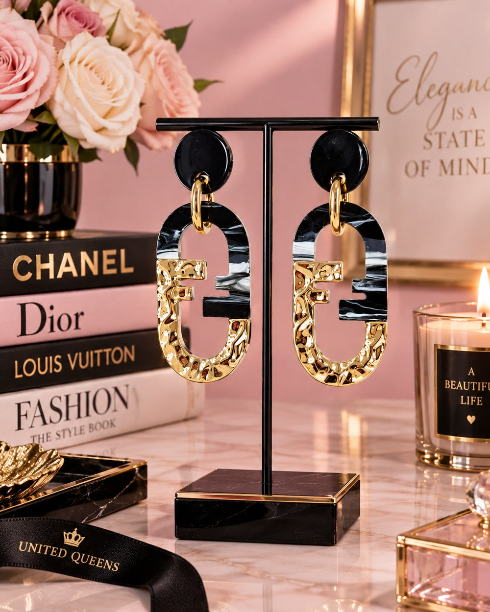 Golden Elegance Statement Ohrringe