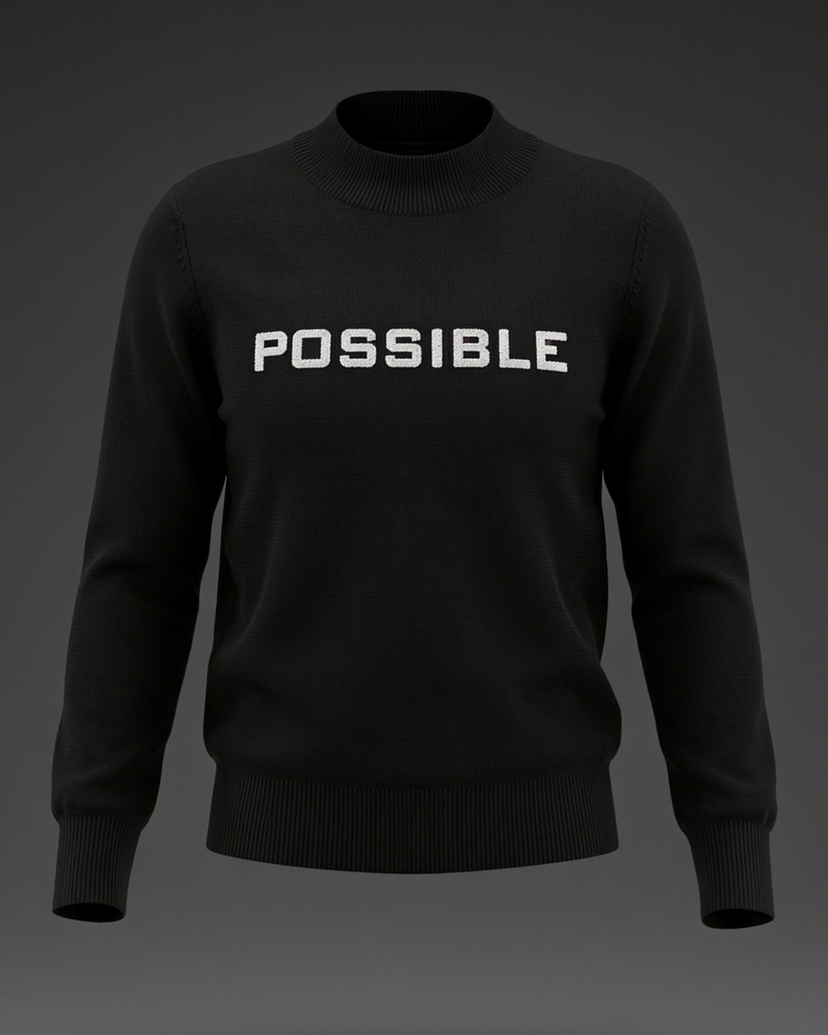 POSSIBLE Elegance – Feinstrick-Pullover mit Kristall-Schriftzug