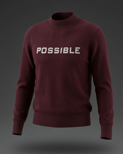 POSSIBLE Elegance – Feinstrick-Pullover mit Kristall-Schriftzug