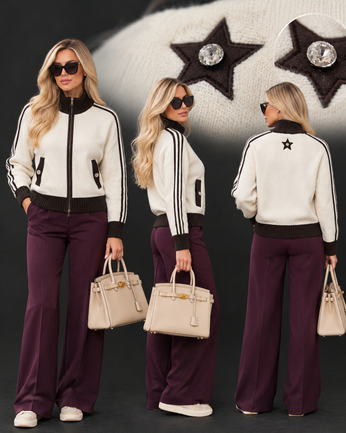Frau Trägt Creme Farbe Jacke [AI]