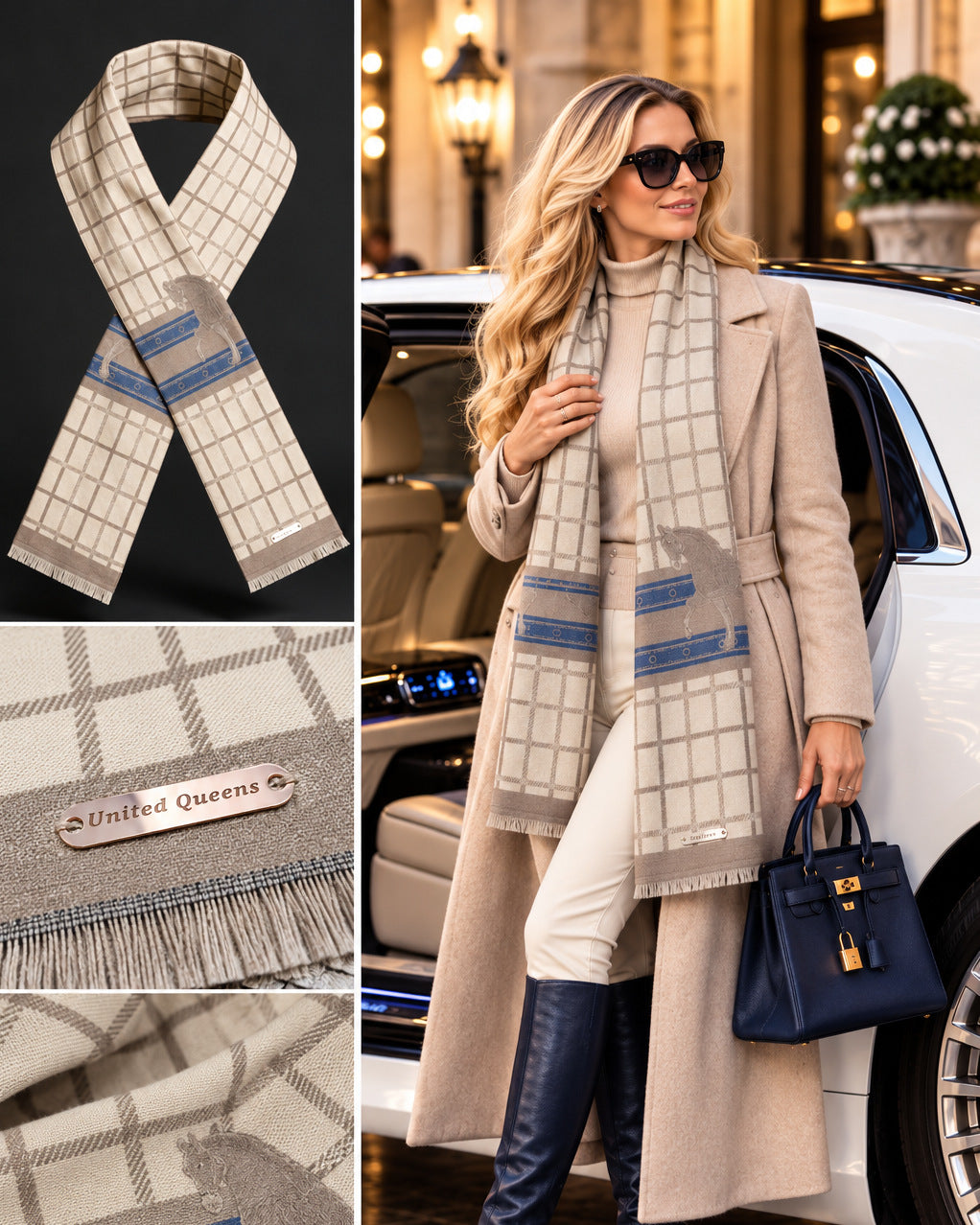 United Queens Signature Schal – Beige Elegance