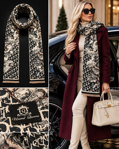 United Queens Statement Schal – Black & Beige