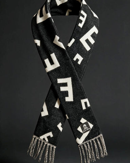 United Queens Angora Luxury Schal – Black & Ivory