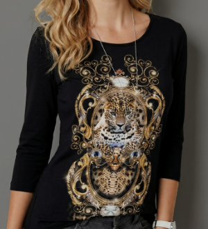 Pailletten-Strickpullover mit Kristallen – Ansicht 2 | United Queens