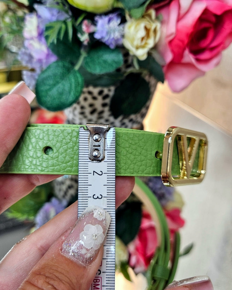 Schmaler Ledergürtel, Goldschnalle – Ansicht 2 | United Queens